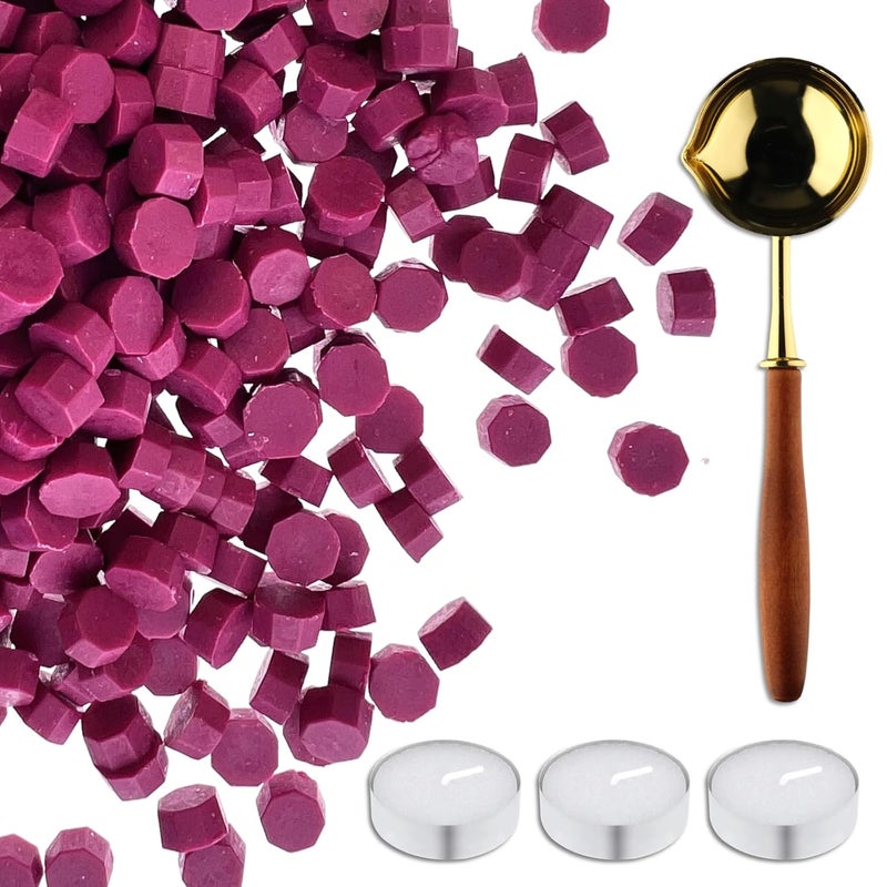 Cazzon 420 Pcs Vintage Wax Sealing Beads for Wax Seal Stamp, Antique Decor for Wedding Invitations, Envelope, Letters, DIY Crafts Gift Wrap (Burgundy B) - Image 1
